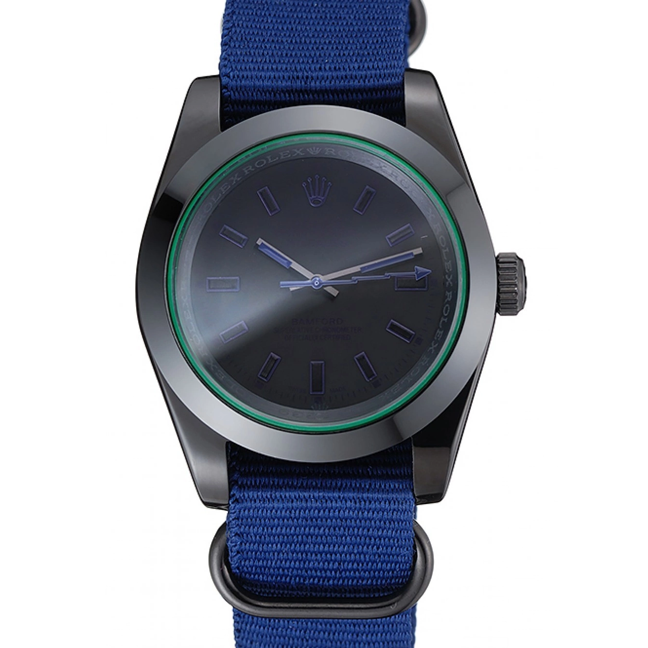 Aaa replica Nylon Milgauss Blue Strap Bamford Rolex 622005 0721